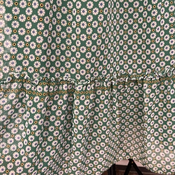 Max Studio Women Midi Dress Size Small Y2K Floral Ruffle Cottagecore Spring Boho - Picture 5 of 8